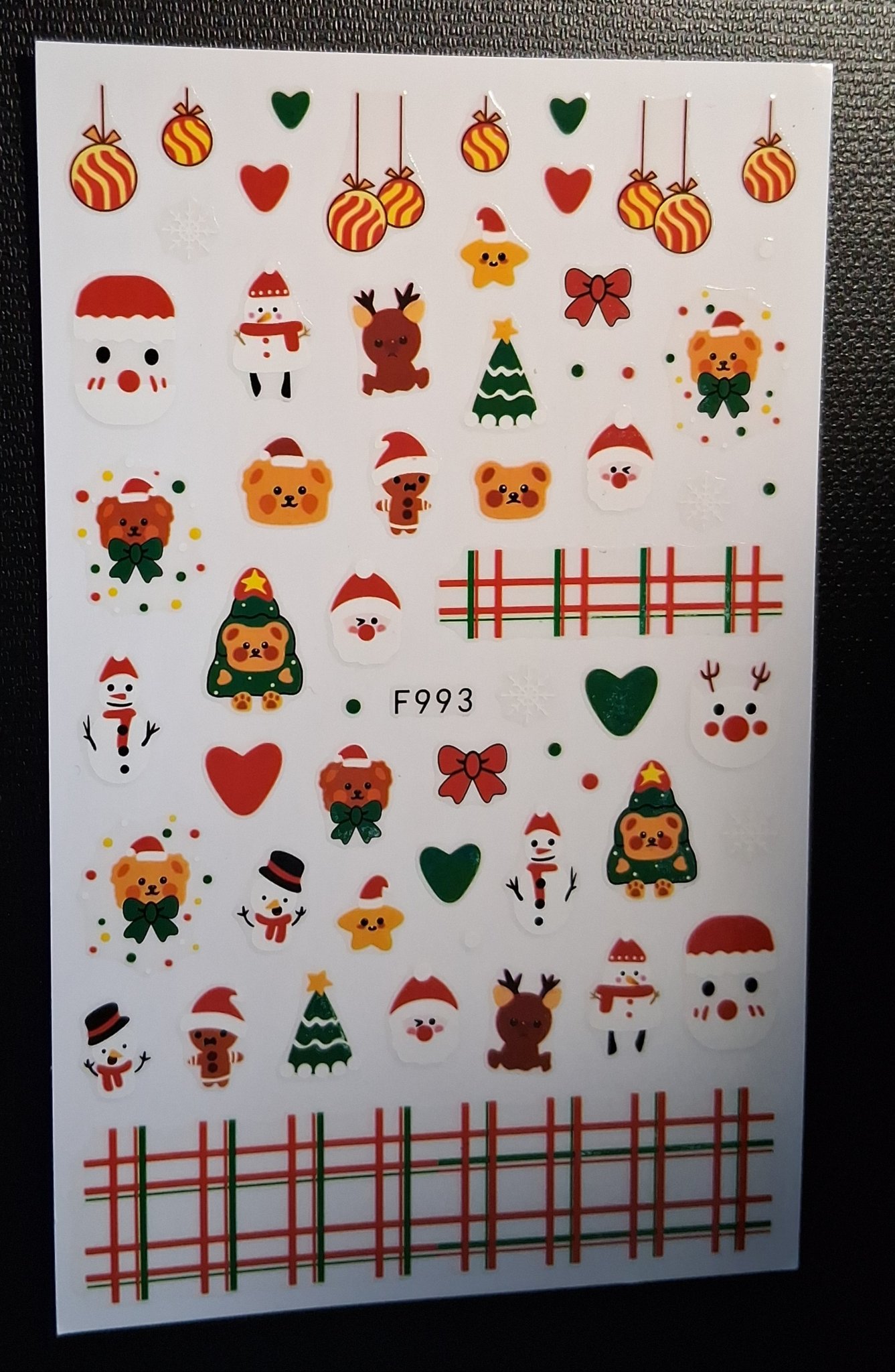 Nail Art Stickers — 15G Christmas Style 4 (F993, 1 page)